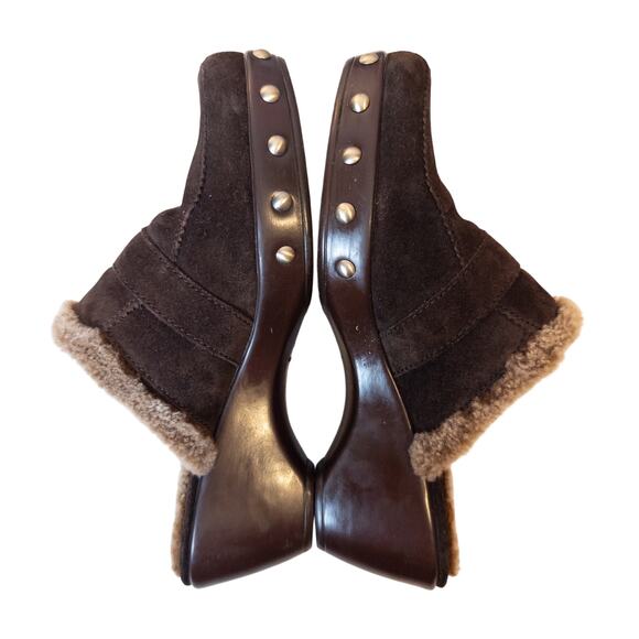 Vintage Y2K Stuart Weitzman Circuit Cola Sport Suede Brown Clog Women’s 6.5 - Picture 6 of 9